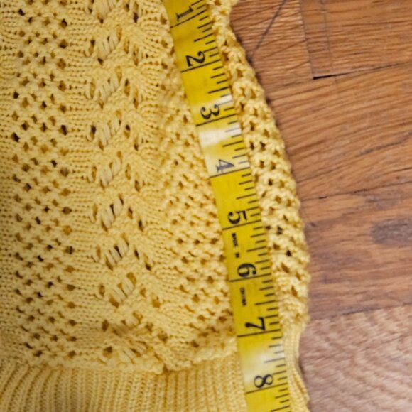 Womans Cato boho-chic butter yellow open knit pattern light weight cardigan 22/2 - Picture 8 of 11